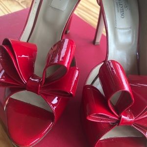 Valentino Patent Leather Bow Pumps